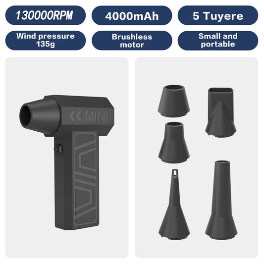 Turbo Jet Blower 130000RPM Brushless Motor 4000Mah Violent Air Blower 4 Gear Adjustable Turbo Blower Cordless Compressed Duster